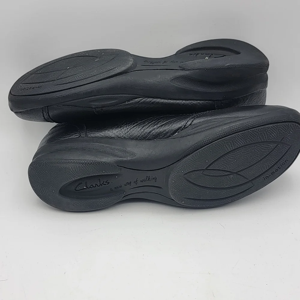 Women's‎ Black Leather Wide Width Slip-On Shoes SIZE 10W #1685